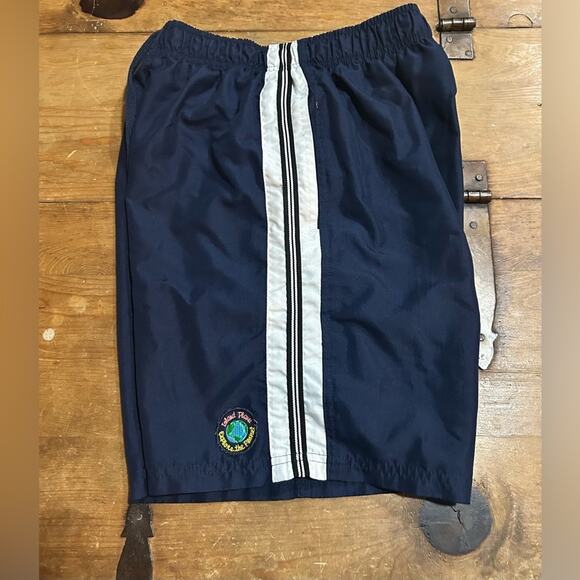 Mens Island Planet Navy Blue Swim Shorts Small - Picture 4 of 5